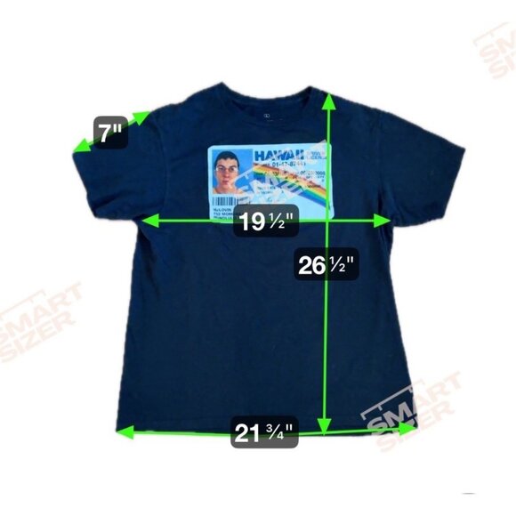Superbad McLovin Hawaii Driver License T-Shirt L Ripple Junction 100% Cotton Blk - Picture 5 of 5